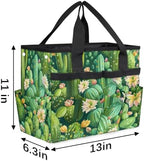 Green Succulent Cactus Garden Tool Bag with Hard Bottom and 10 Pockets - Image 3