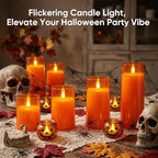 Raycare Orange Halloween Battery Operated Flameless LED Candles with Remote - Image 2