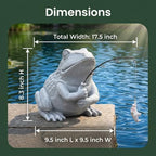 Larger Frog Statues Garden Pond Decor - 8.3" Funny Fishing Frog Statue Outdoor Garden Statue & Koi Pond Decor, Animals Sculpture & Figurine Accessory for Patio, Lawn, Yard Decoration, Gift for Mom - Image 2