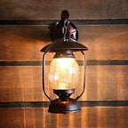 Rustic Chandelier Vintage Industrial Style Metal Lantern Light Creative Aisle Balcony Loft Kerosene Lamp Iron Wall Sconce Vintage Wall Lights Coal Oil Lamp with Glass Shade Lights Fixture E27 - Image 2