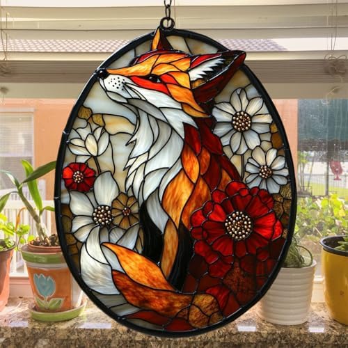 Fox Tiffany Style Acrylic Suncatcher - Image 4