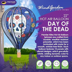 Hot Air Balloon Hanging Garden Spinner 22" - Vibrant Day of the Dead Design, Weather-Resistant Outdoor Decor, Durable & Lightweight for Patios, Yards, and Gardens - Eye-Catching Wind Spinner - Image 2