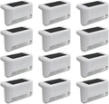Solar Outdoor Fence Step Lights, 12pcs White IP44 LED Outdoor Stair Lights, 1000mAh, Suitable for Courtyards, Decks, Steps, Walkways, and Lawn Paths by GTQPS