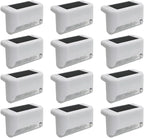 Solar Outdoor Fence Step Lights, 12pcs White IP44 LED Outdoor Stair Lights, 1000mAh, Suitable for Courtyards, Decks, Steps, Walkways, and Lawn Paths by GTQPS