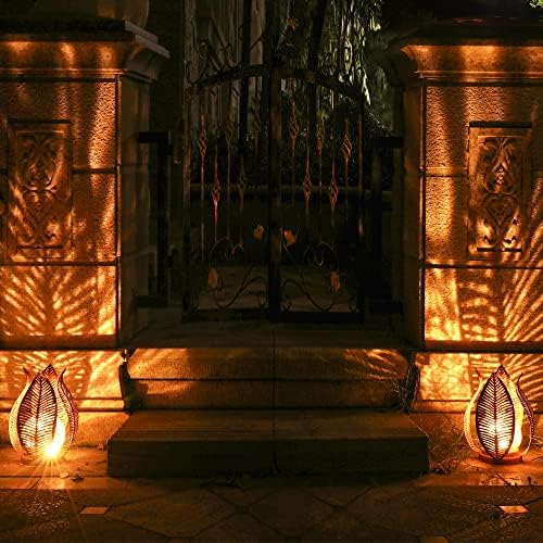 Solar Outdoor Lights Garden Decor Waterproof Crackle Glass Globe,Metal Yard Art Outdoor Solar Garden Lights for Decor Yard,Porch,Patio Decorations.Gardening Gifts for Women/Mom. - Image 2