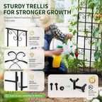 2-Pack 71" Black Metal Garden Trellises with Butterfly Design - Image 4