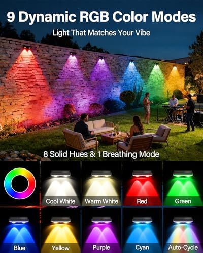 Solar Fence Lights Outdoor, 6 Pack Fence Lights Solar Powered - Image 2