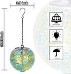 Mosaic Solar Lanterns Waterproof Hanging Solar Lights Graden Decor, Green - Image 2