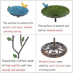 Bird Baths for Outdoors, 37" H Bird Bath for Outside, 3-in-1 Bird Feeders for Outdoors, Pedestal Birdbaths, Metal Bird Bath Bowl for Garden, Lawn, Yard Decor - Image 2