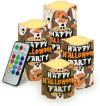 Happy Ghost Flameless Candles with Remote Timer Battery Operated Candles with Flickering Flame Color Changing Pillar Candles Light Halloween Party Outdoor Home Table Decor by Uorisanigo