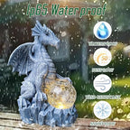 Dragon Solar Garden Statues Outdoor Decoration with Magic Orb,Dragon Figurine Solar LED Lights Lawn Décor,Outside Statue Ornament for Patio, Balcony, Yard,Unique Gifts for Mom Grandma - Image 5