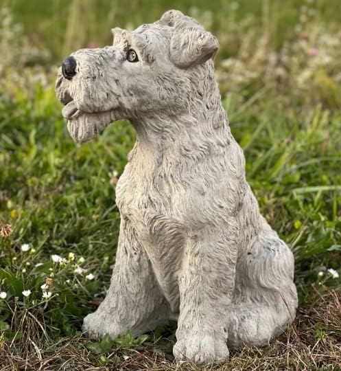 Wire Fox Terrier Statue Large Airedale Terrier Sculpture Concret Wire haired Terrier Figure Outdoor and Indoor Figurine - Image 6
