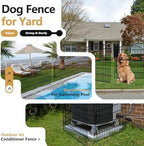 10 Panels Garden Fence Animal Barrier with Lock, 33in (H) x 24ft (L) Dog Fences Outdoor for Yard No Dig Rustproof Decorative Tall Metal Panel Border Rabbits Temporary Ground Stakes Fencing - Image 6