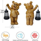 Solar Garden Statues Bear Figurine Outdoor Lights, Resin Yard Decorations Outdoor, Garden Decor Unique Birthday Housewarming Gifts for Mom (Bear 1) - Image 3