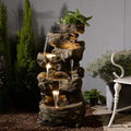 Bumilgar 40.6" H Wood-Like Water Fountain Indoor & Outdoor 5-Tier by Bumilgar