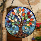 Colorful Tree of Life Stained Glass Window Hanging Suncatcher Gifts 12" - Image 2