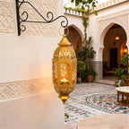 ordinarYone Moroccans Iron Candle Holders Hanging Candle Lamp With Intricate Cutout Design For Romantics Home Decors and Outdoor Use - Image 7