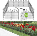 Getlay Tall Garden Fence Animal Barrier with Gate, 32 in(H) 16 Panels Garden Fences and Borders for Dogs, Dog Fence Outdoor for Yard, Total Length 35 Ft Metal Temporary Fencing│Patented by Getlaygardenfence