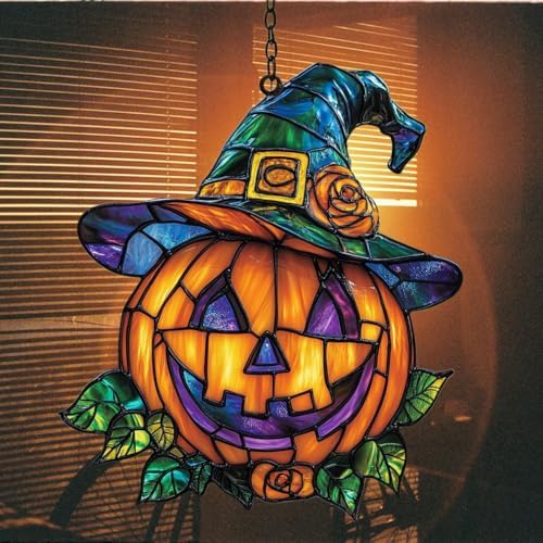 Witch Jack-o'-Lantern Acrylic Suncatcher - Image 7