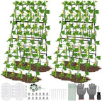 2Packs 17 x 42 Inch Garden Trellis for Raised Beds Foldable Climbing Plant Support Cucumber Trellis Outdoor A-Frame Metal Vegetable Bean Trellis with Garden Supplies for Grape Tomato Peas Flower by LifeisLuck