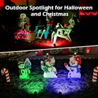 Halloween & Christmas Outdoor Spotlight, 2700K Warm White LED Landscape Spot Lightswith RGB 3 Lenses, IP67 Waterproof, 120V Plug-in for Yard, Garden Tree Holiday Decor (4 Pack, Green) - Image 6