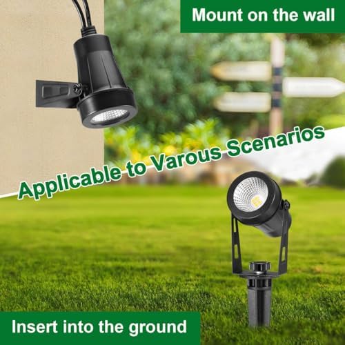 Low Voltage Landscape Lighting, 8 Pack Outdoor Spot Lights with Transformers, 12V Warm White Landscape Spotlights IP65 Waterproof Plug in Outdoor Uplights for Yard House Pathway Tree Pools - Image 6