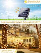 Solar String Lights Outdoor, 4Pack 800LED 288FT Fairy Lights Warm White - Image 4