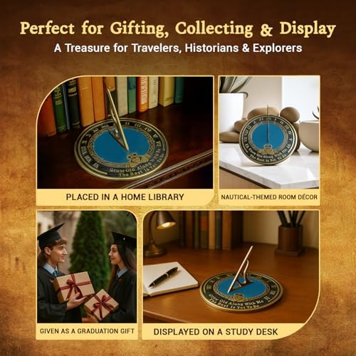 ARTIZANSTORE Solid Brass Sundial | Grow Old with Me Poem | 10 Inch Round Sundial for Garden | Robert Browning - Image 5