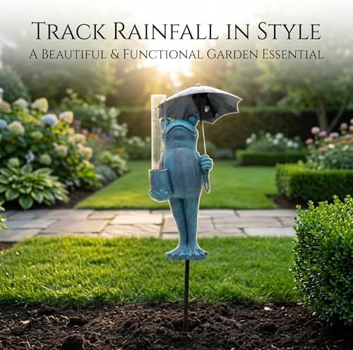Topadorn Frog Rain Gauge, 21.5" Solar LED Outdoor Garden Stake - Image 7