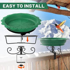100W Heated Bird Baths for Outdoors, Heated Birdbath Outside Winter, Green - Image 5