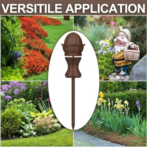 Tandefio 3 Pcs Garden Hose Guide Stake 12 Inch Heavy Duty Resin Hose, Brown - Image 6
