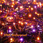 Jedavai 6Pack 240FT 600 LED Solar Halloween String Lights, Orange & Purple Solar Lights Outdoor with 8 Lighting Modes Waterproof Solar Fairy Lights for Garden Yard Patio Party Tree Decoration - Image 5