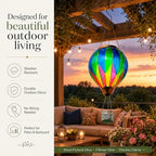 Colorful Glass Solar Hot Air Balloon Lantern, Hanging Garden Light - Image 6