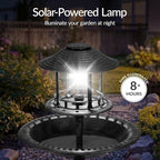 Best Choice Products Solar Outdoor Bird Bath Vintage Resin Pedestal Fountain Decoration for Yard, Garden w/Planter Base, Feeder, Decorative Bird Cage, Fillable Stand - Black - Image 3