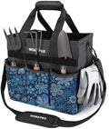 WORKPRO Garden Tool Bag, 10 Pockets and Shoulder Strap, Floral Blue by WORKPRO