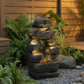 Bumilgar Arch Garden Fountain with LED Lights, 26.4 in Stacked Rock by Bumilgar
