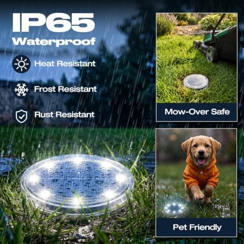 vighep Mini Solar Ground Lights 24 Pack, 2.2-Inch Solar Disk Lights Outdoor - Image 3