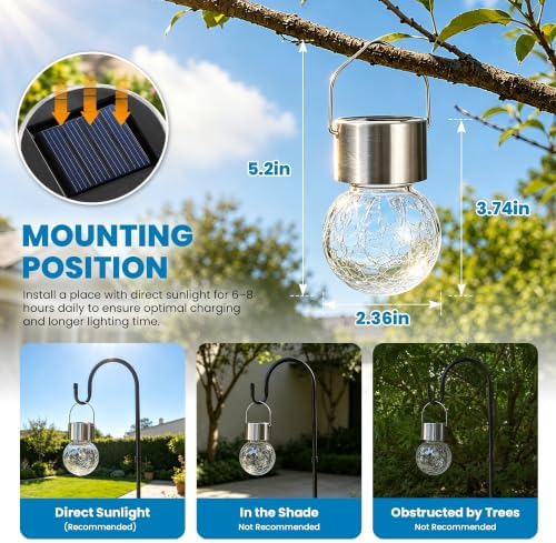SOLPEX Hanging Solar Lights for Outside Garden Solar Hanging Lanterns 12 Pc - Image 6