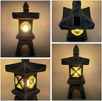 12.2''H Zen Pagoda Garden Statue with Solar Lotus Lights,Large Pagoda Asian Lantern Outdoor Decorations Japanese Temple Pagoda Lamp Patio Lawn Yard Porch Pool Pond Decor,Christmas Ornament Gift - Image 7