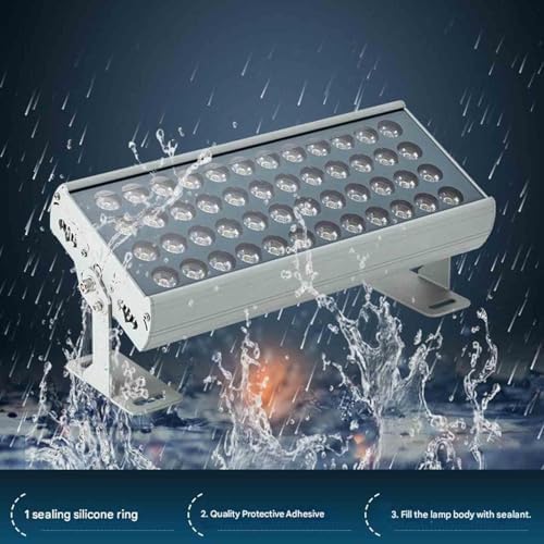 DC220V LED Beam Spotlight, Rectangle LED Spotlight, IP67 Outdoor Waterproof Beam Spot Lights, Tree Lighting, Landscape Floodlights, Garden Villa Courtyard Lawn Light(Blue Light,96W(220V)) - Image 3