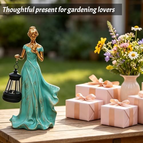 Solar Garden Statue Outdoor, Fairy Angel Statue Holding a Lantern - Image 5