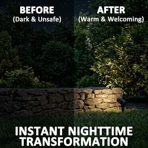 Low Voltage Spotlights 8PK 20W Halogen Floodlights 12V AC Outdoor Spot Lights Black Landscape Lighting Kit 145 Lumens 3000K with Spike Stake and Connector for Garden, Yard, Lawn - Image 4