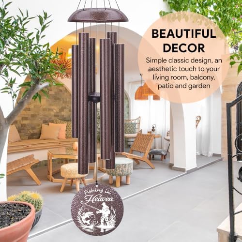 Personalized Wind Chimes Fishing in Heaven for Loss Dad - Image 5