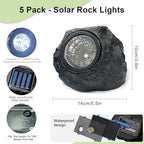 LIYAOLI Solar Rock Landscape Lights - 5 Pack Waterproof IP65 Fake Stone Solar Lights for Garden Pathways | Outdoor Ground Lighting with Auto On/Off & White LEDs - Image 5