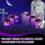 4 Pack Halloween Solar Lights 4.7 Inch Spider Purple Solar Pathway Lights - Image 6