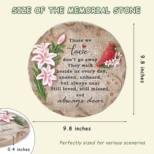 Memorial Garden Stones - Cardinal Garden Stones in Memory of Loved Ones - Image 2