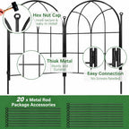 Decorative Garden Fence, 20 ft Rustproof No Dig Flower Bed Border 19 Pack - Image 3