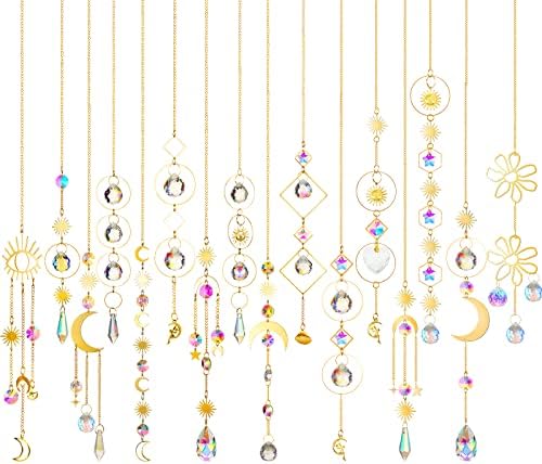 Ysleen 16 Pcs Hanging Crystals Suncatcher for Window with Chain, Rainbow by Ysleen