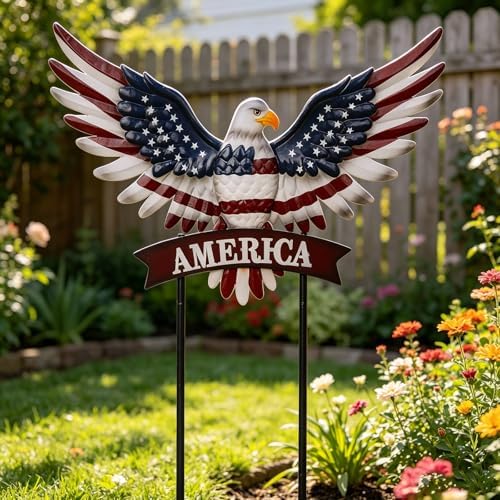 Large Eagle Patriotic Decor Garden Stakes Decorative with America - Image 4