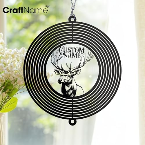 Personalized Elk Metal Wind Spinner, Custom Elk Garden Spinner Hanging Indoor Outdoor Decor, Perfect House Warming Gifts New Home, Custom Gift for Grandmother, Mom, Dad, Wife - Image 4